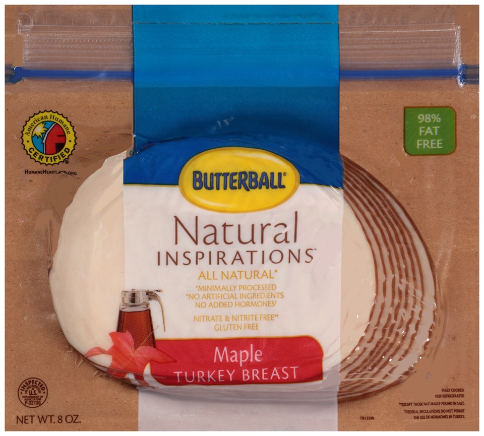 slide 1 of 1, Butterball Natural Inspirations Maple Turkey Breast, 8 oz