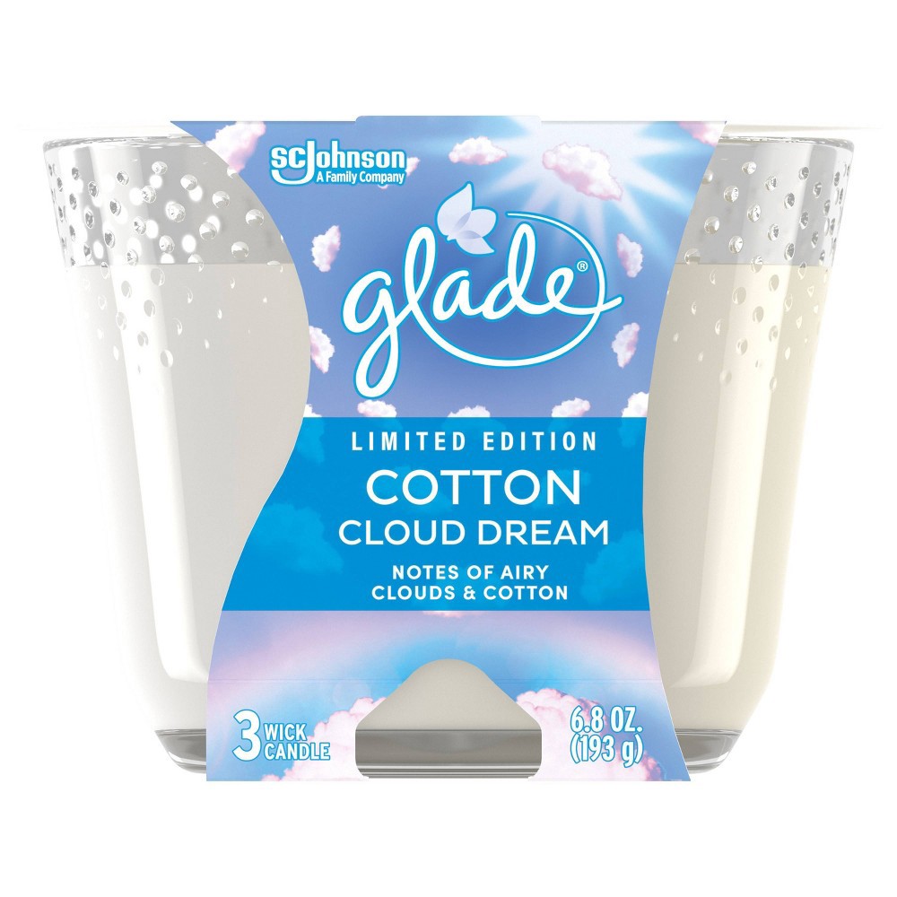 slide 4 of 7, Glade 3 Wick Candle - Cotton Cloud Dream - 6.8oz, 6.8 oz