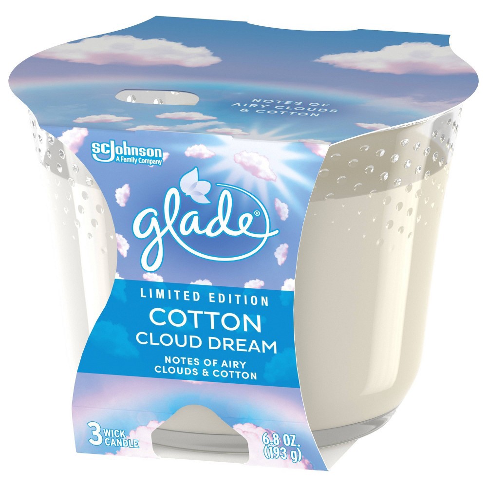 slide 6 of 7, Glade 3 Wick Candle - Cotton Cloud Dream - 6.8oz, 6.8 oz