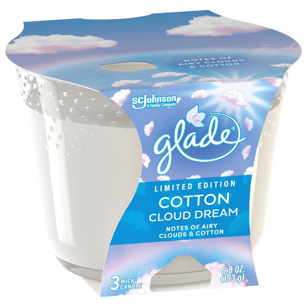 slide 7 of 7, Glade 3 Wick Candle - Cotton Cloud Dream - 6.8oz, 6.8 oz