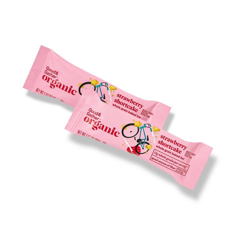 slide 3 of 5, Organic Strawberry Shortcake Whole Grain Baked Bar - 12ct - Good & Gather™, 12 ct