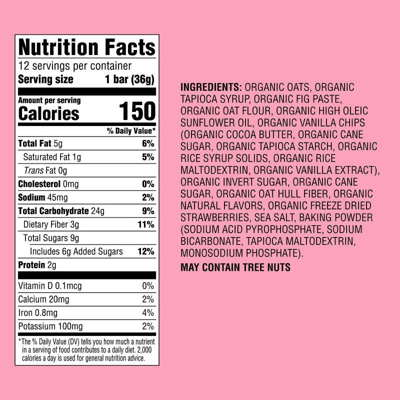 slide 5 of 5, Organic Strawberry Shortcake Whole Grain Baked Bar - 12ct - Good & Gather™, 12 ct