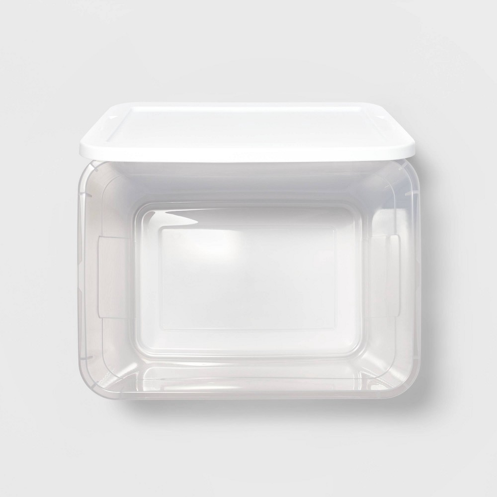slide 4 of 4, 70qt Clear Storage Box with White Lid - Room Essentials, 70 qt