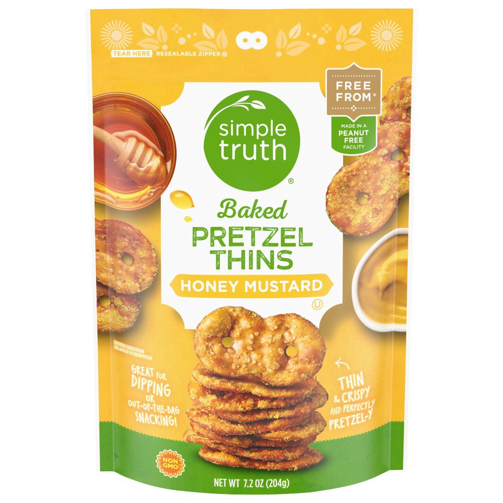 slide 2 of 2, Simple Truth Honey Mustard Pretzel Thin Crisps, 7.2 oz