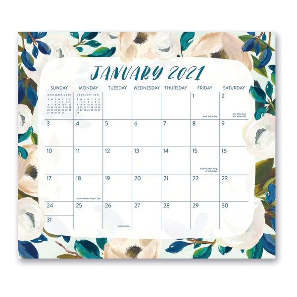 slide 3 of 3, Orange Circle Studio Floral 17-Month Academic Magnetic Monthly Calendar, 8-1/2'' X 9-5/8'', Bella, August 2020 To December 2021, 1 ct