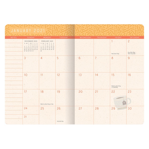 slide 3 of 3, Orange Circle Studio 24-Month Monthly Pocket Planner, 6-1/2" X 4-1/2", Everything Is Going To Be Okay, January 2021 To December 2022, 1 ct