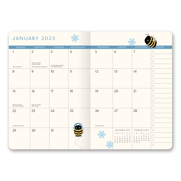 slide 8 of 9, Orange Circle Studio 24-Month Monthly Pocket Planner, 6-1/2" X 4-1/2", Buzzy Bees, January 2023 To December 2024, 1 ct