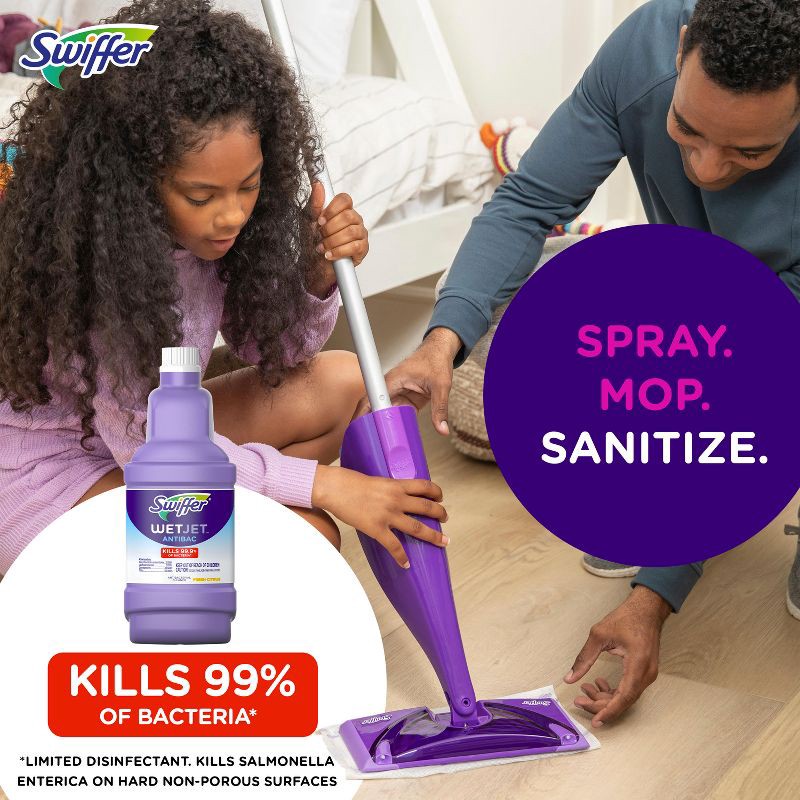 slide 2 of 9, Swiffer WetJet Solution Antibacterial Cleaner - 42.2 fl oz, 42.2 fl oz