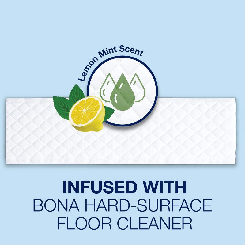 slide 5 of 7, Bona Lemon Mint Cleaning Products Mop Refill Multi Surface Wet Mopping Cloths - 12ct, 12 ct
