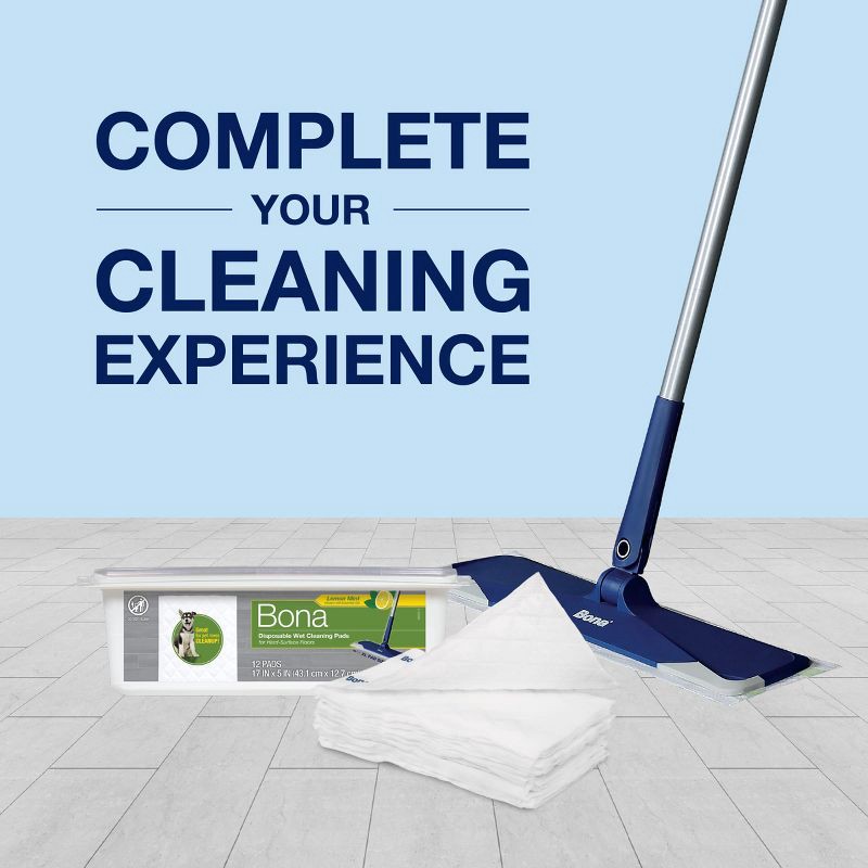 slide 6 of 7, Bona Lemon Mint Cleaning Products Mop Refill Multi Surface Wet Mopping Cloths - 12ct, 12 ct