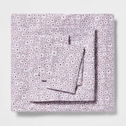 Queen Printed Microfiber Sheet Set Light Purple Daisy - Room Essentials™: Polyester, Botanical Pattern, OEKO-TEX Certified