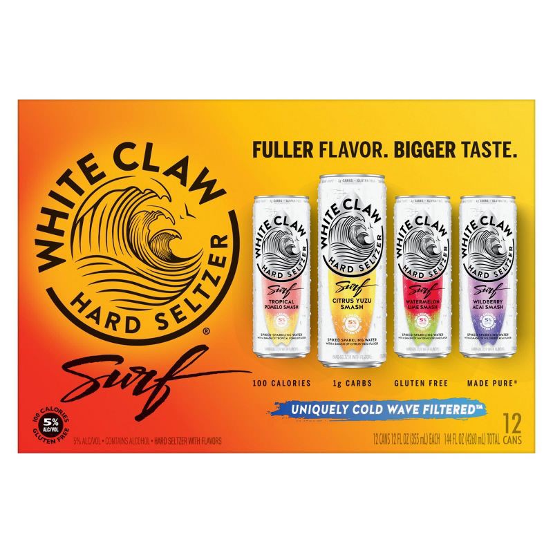 slide 2 of 5, White Claw Hard Seltzer White Claw Surf - 12pk/12 fl oz Cans, 12 ct; 12 fl oz