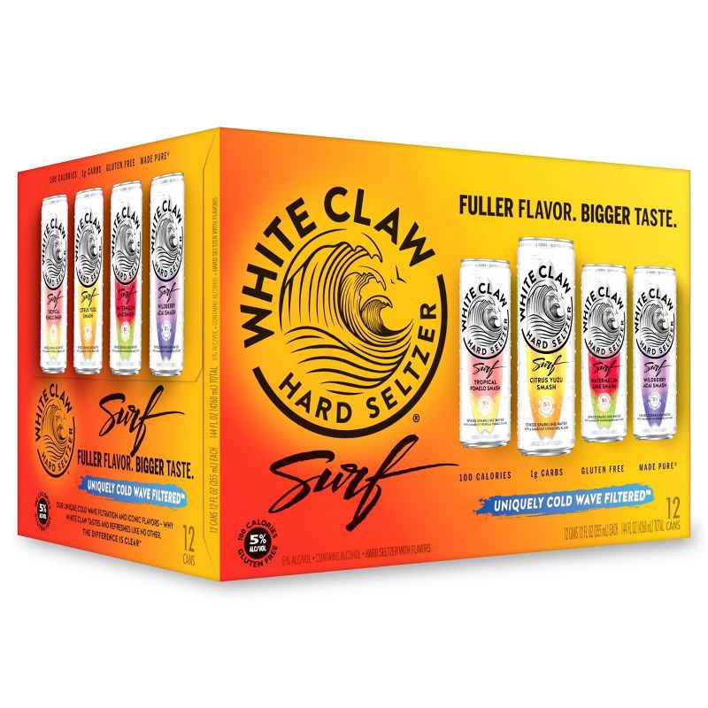 slide 1 of 5, White Claw Hard Seltzer White Claw Surf - 12pk/12 fl oz Cans, 12 ct; 12 fl oz