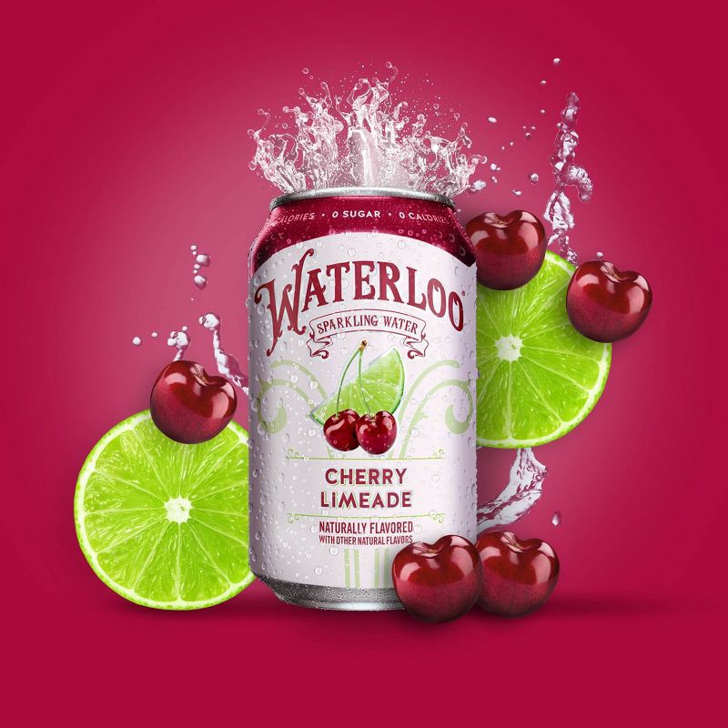 slide 5 of 6, Waterloo Sparkling Water Waterloo Cherry Limeade Sparkling Water - 8pk/12 fl oz Cans, 8 ct; 12 fl oz