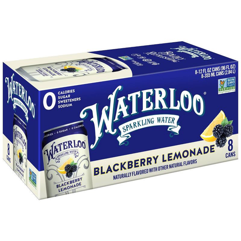 slide 1 of 4, Waterloo Sparkling Water Waterloo Blackberry Lemonade Sparkling Water - 8pk/12 fl oz Cans, 8 ct; 12 fl oz