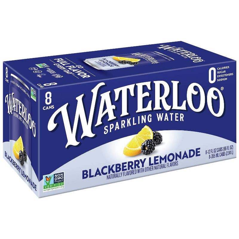 slide 1 of 9, Waterloo Sparkling Water Waterloo Blackberry Lemonade Sparkling Water - 8pk/12 fl oz Cans, 8 ct; 12 fl oz