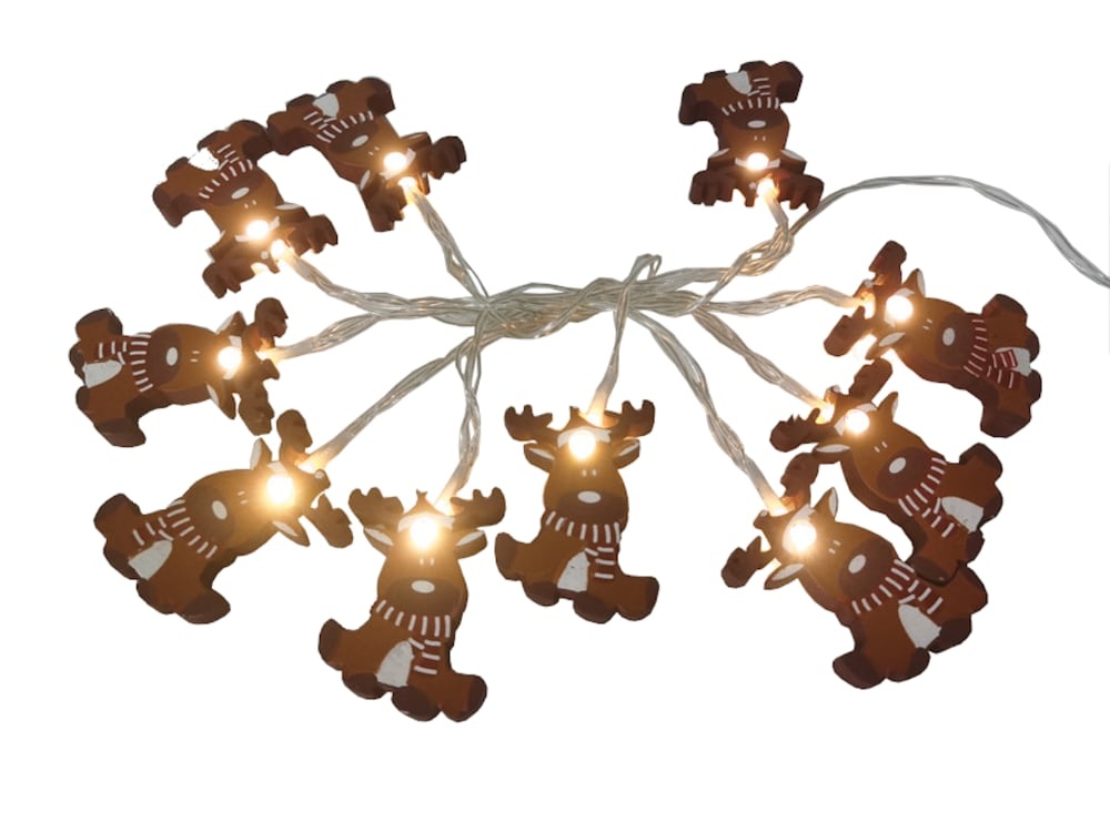 slide 1 of 1, Holiday Home Led Reindeer Lights - Brown, 10 ct