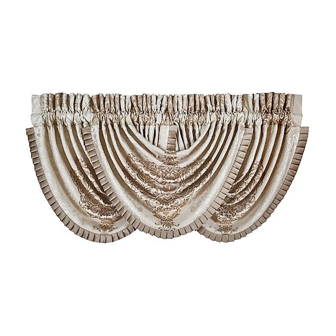 slide 2 of 3, J. Queen New York La Scala Rod Pocket Waterfall Window Valance - Gold, 1 ct