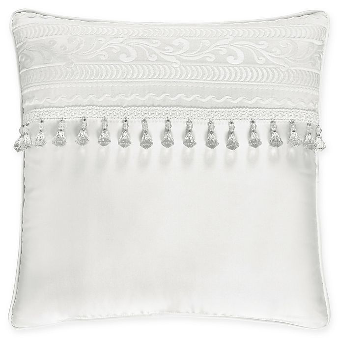 slide 1 of 1, J. Queen New York Bianco Embroidered Square Throw Pillow - White, 1 ct