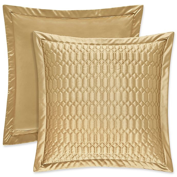 slide 1 of 1, J. Queen New York Satinique Quilted European Pillow Sham - Gold, 1 ct