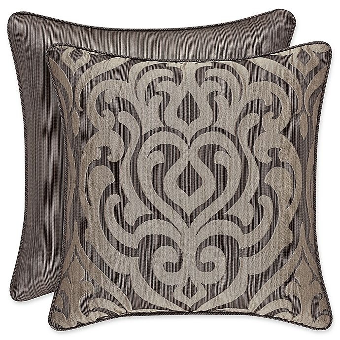 slide 1 of 1, J. Queen New York Astoria Embroidered Square Throw Pillow - Mink, 1 ct