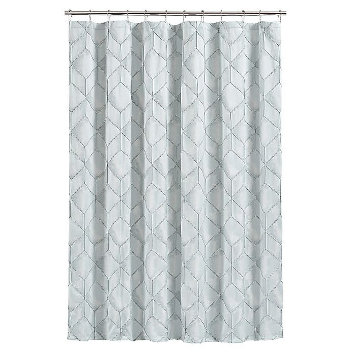 slide 2 of 2, J. Queen New York Horizons Geometric Shower Curtain - Blue, 54 in x 78 in