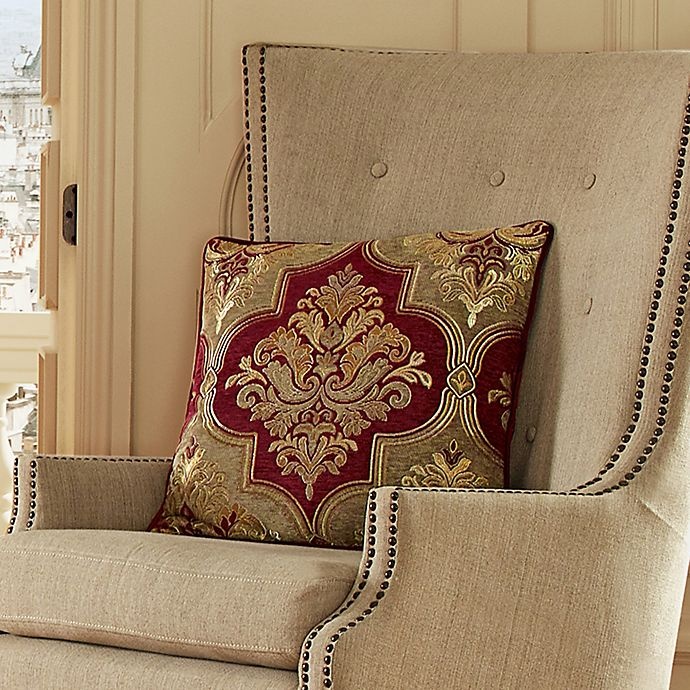 slide 2 of 3, J. Queen New York Maribella Damask Throw Pillow - Crimson, 1 ct