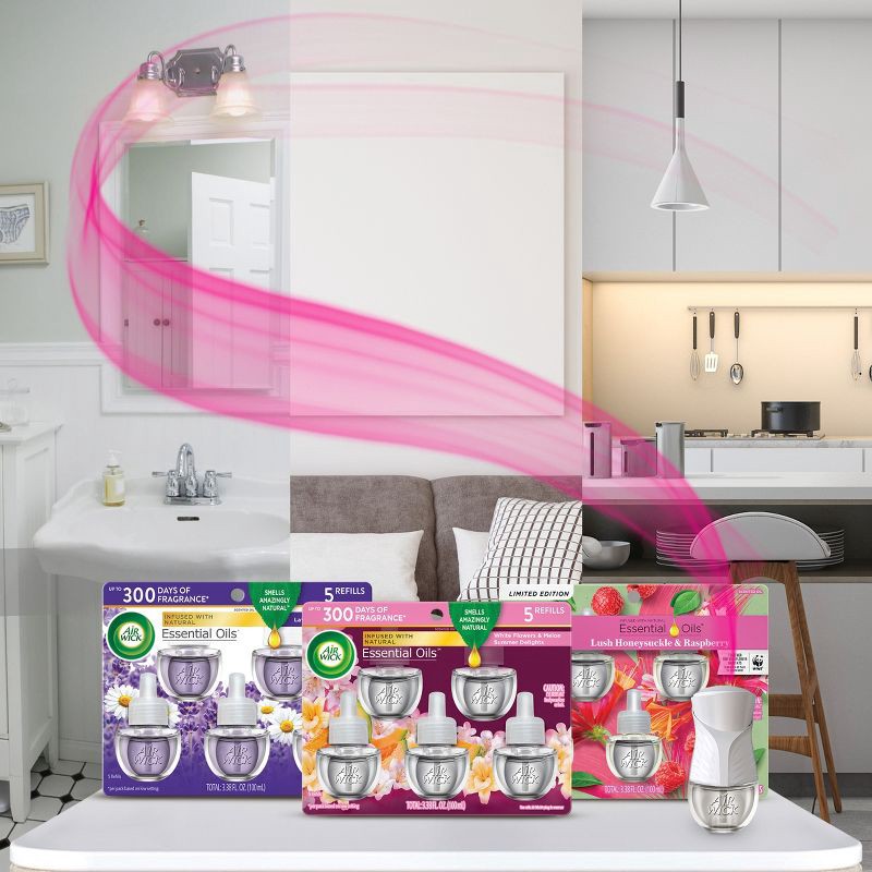 slide 6 of 6, Air Wick Scented Oil Refill Lush - Honeysuckle and Raspberry - 3.38 fl oz/5pk, 3.38 fl oz, 5 ct