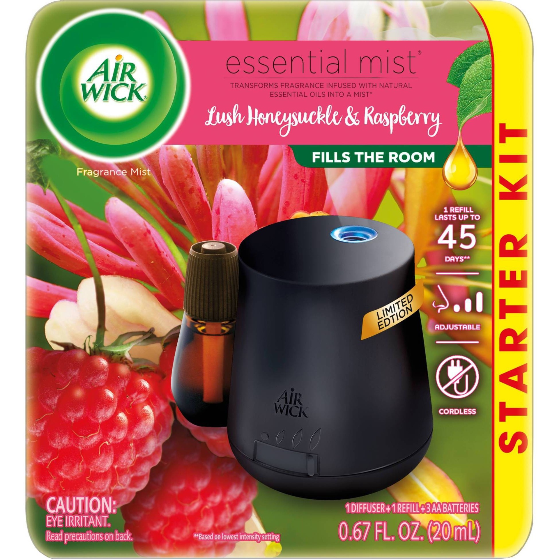 slide 1 of 5, Air Wick Essential Mist - Lush Honeysuckle and Raspberry Starter Kit - 2ct, 2 ct