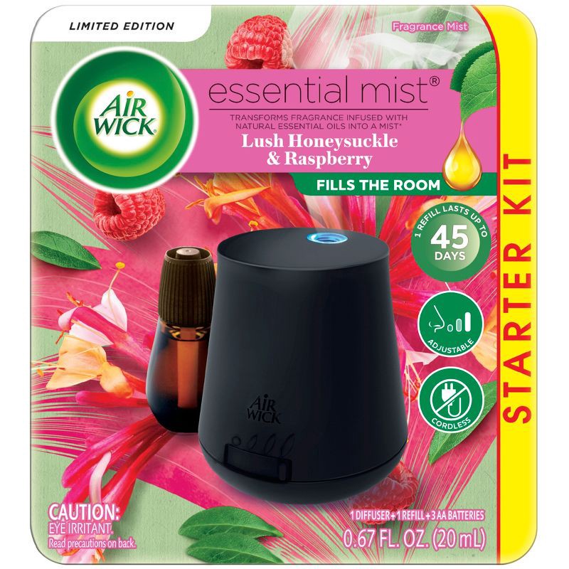 slide 1 of 5, Air Wick Essential Mist - Lush Honeysuckle and Raspberry Starter Kit - 2ct, 2 ct