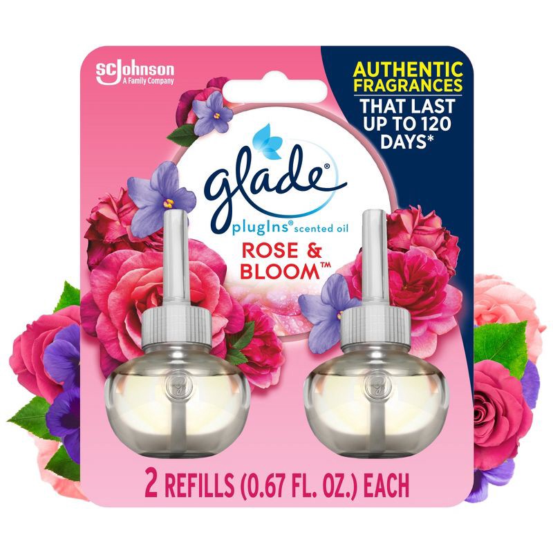 slide 1 of 13, Glade PlugIns Scented Oil Air Freshener Refills - Rose & Bloom - 1.34oz/2pk, 2 ct; 1.34 oz