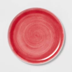 10.5" Bamboo and Melamine Dinner Plate Red - Threshold