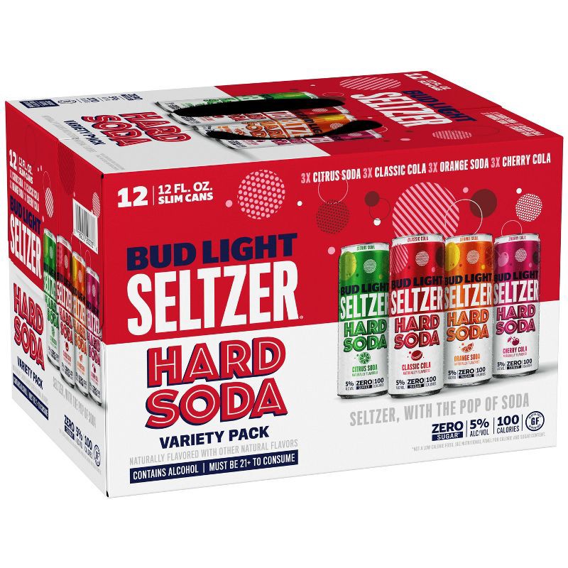 slide 2 of 10, Bud Light Seltzer Hard Soda Variety - 12pk/12 fl oz Cans, 12 ct; 12 fl oz