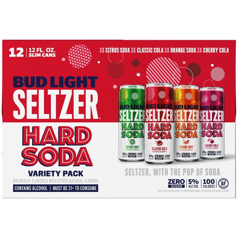 slide 4 of 10, Bud Light Seltzer Hard Soda Variety - 12pk/12 fl oz Cans, 12 ct; 12 fl oz