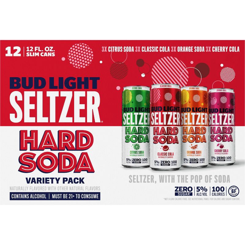 slide 5 of 10, Bud Light Seltzer Hard Soda Variety - 12pk/12 fl oz Cans, 12 ct; 12 fl oz