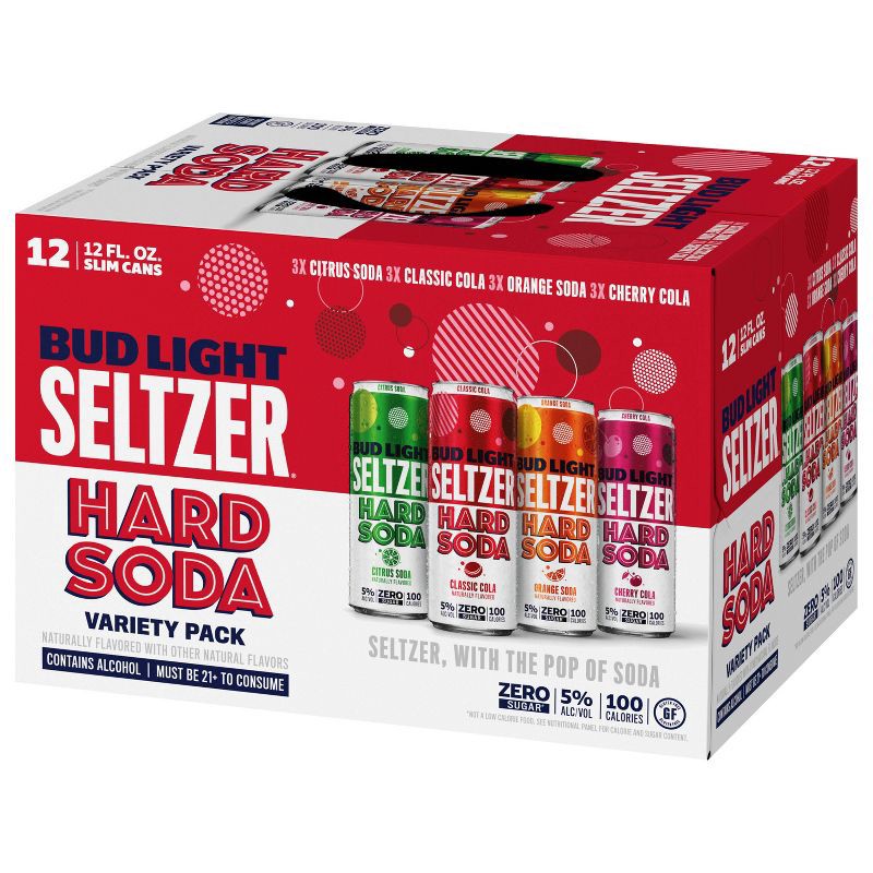 slide 7 of 10, Bud Light Seltzer Hard Soda Variety - 12pk/12 fl oz Cans, 12 ct; 12 fl oz