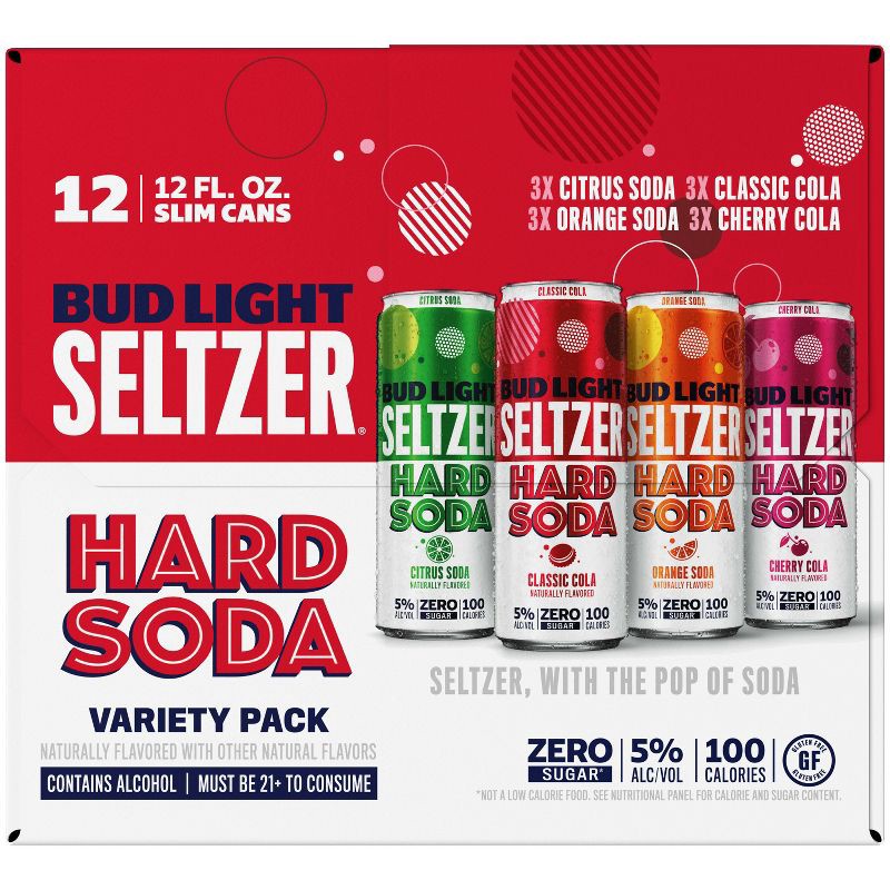 slide 7 of 11, Bud Light Seltzer Hard Soda Variety - 12pk/12 fl oz Cans, 12 ct; 12 fl oz