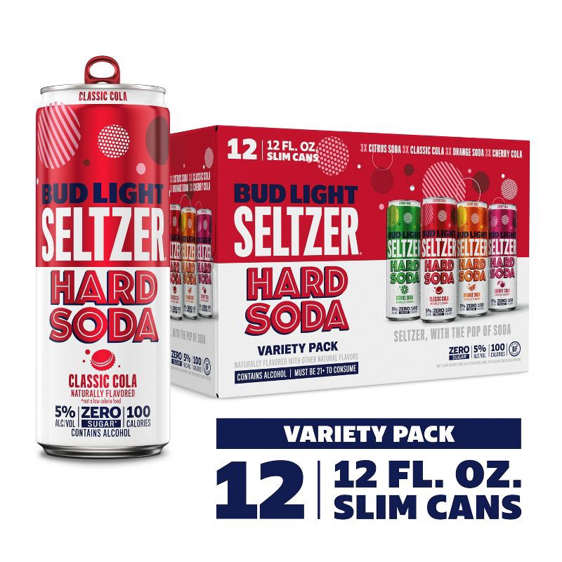 slide 11 of 11, Bud Light Seltzer Hard Soda Variety - 12pk/12 fl oz Cans, 12 ct; 12 fl oz