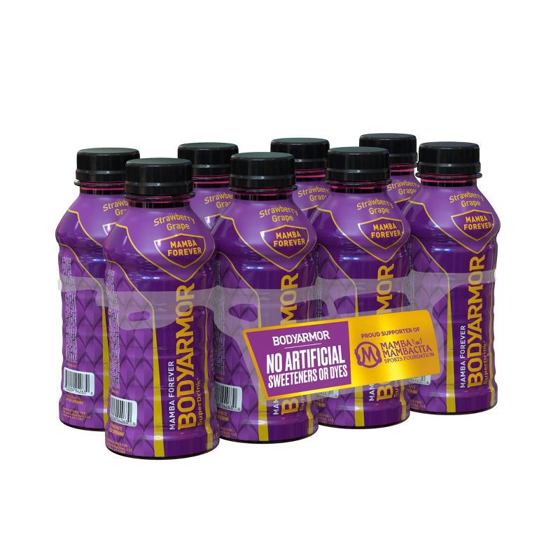 slide 5 of 5, BODYARMOR Strawberry Grape Mamba Forever Sports Drink Multipack - 8pk/12 fl oz Bottles, 8 ct; 12 fl oz