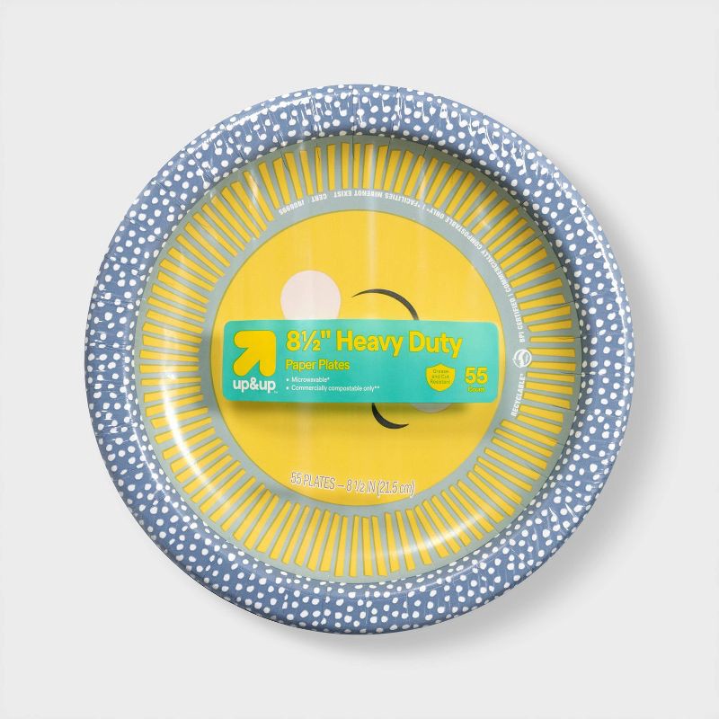 slide 1 of 3, Smiling Sun Paper Plate 8.5" - 55ct - up&up™, 55 ct