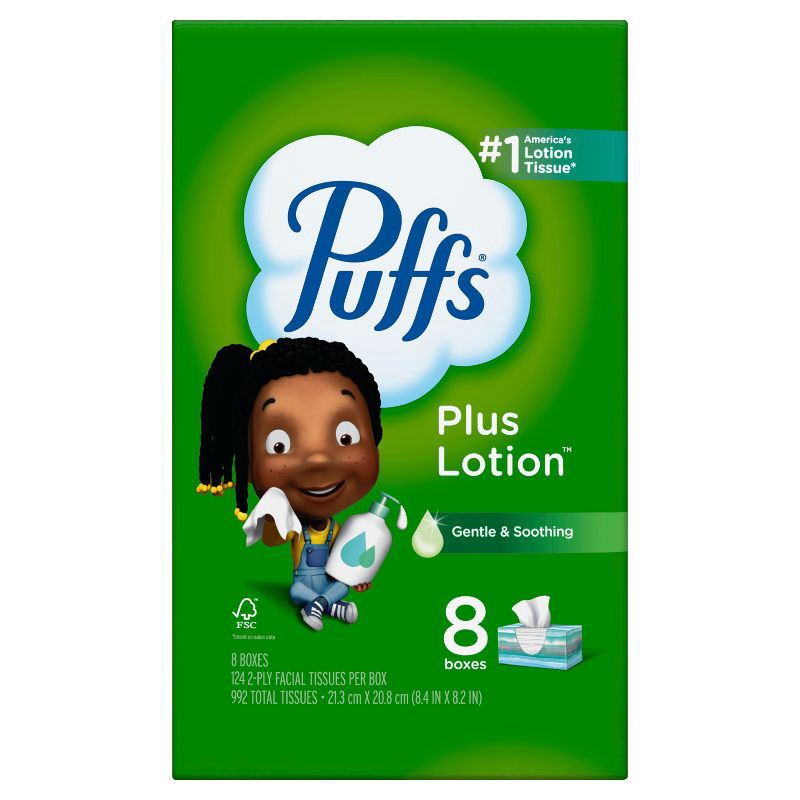 slide 14 of 16, Puffs Plus Lotion Facial Tissue - 8pk/992ct, 8 ct, 992 ct