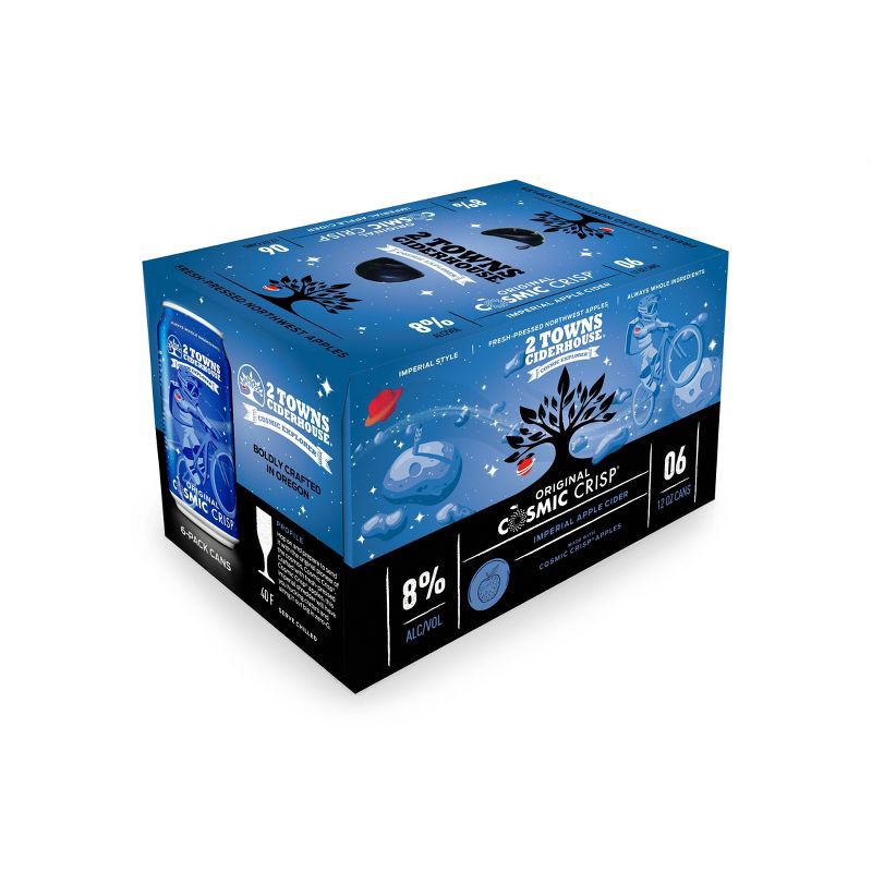 slide 2 of 5, 2 Towns Ciderhouse Cosmic Crisp Imperial Cider - 6pk/12.7 fl oz Cans, 6 ct, 12.7 fl oz