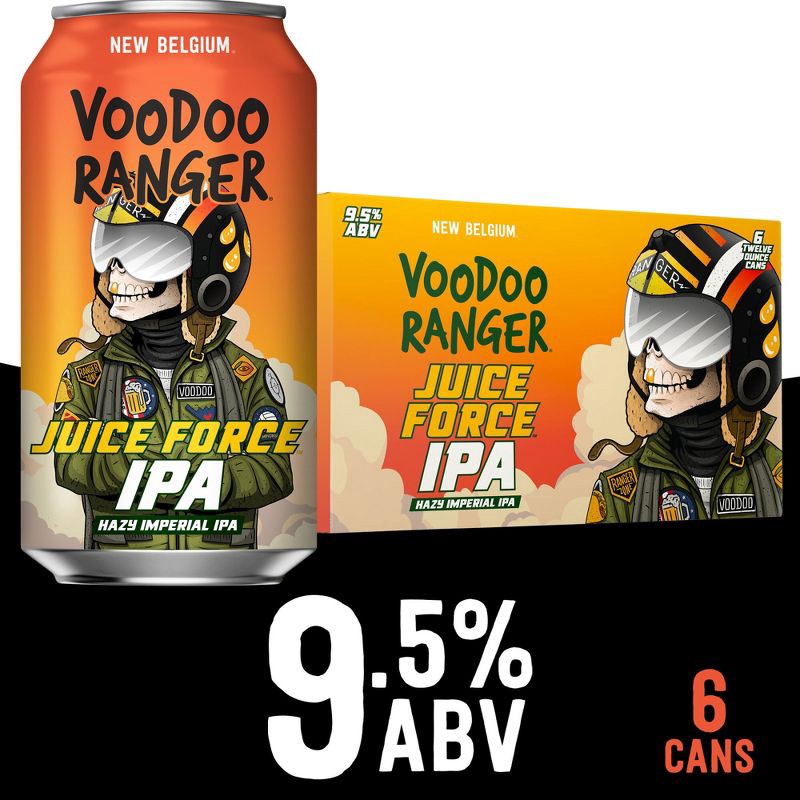 slide 10 of 12, New Belgium Voodoo Ranger Juice Force IPA Beer - 6pk/ 12 fl oz Cans, 6 ct; 12 fl oz