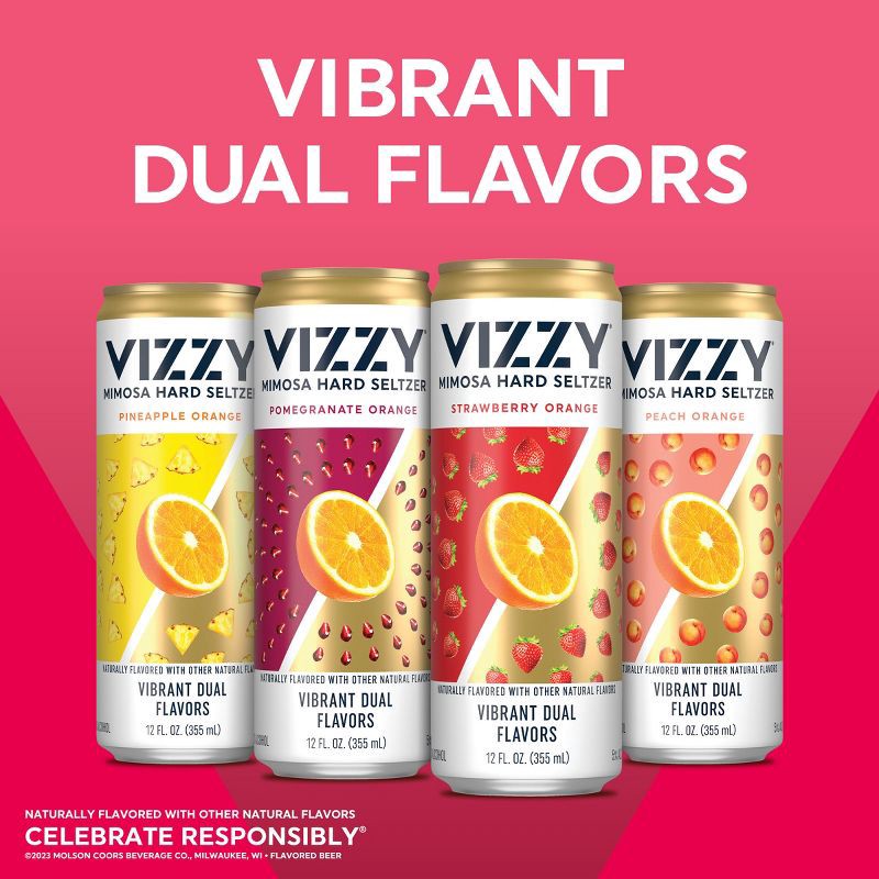 slide 3 of 9, Vizzy Hard Seltzer VIZZY Mimosa Hard Seltzer Variety Pack - 12pk/12 fl oz Cans, 12 ct; 12 fl oz