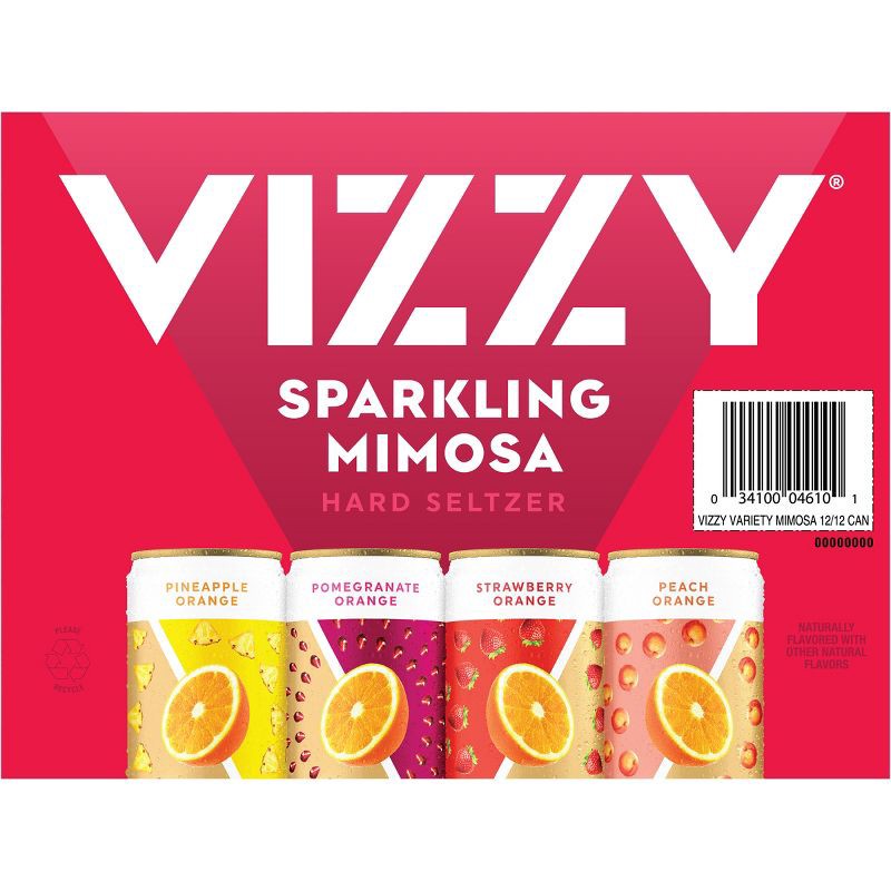 slide 9 of 9, Vizzy Hard Seltzer VIZZY Mimosa Hard Seltzer Variety Pack - 12pk/12 fl oz Cans, 12 ct; 12 fl oz