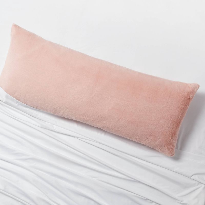 slide 4 of 4, Plush Body Pillow Cover Light Pink - Room Essentials™, 1 ct