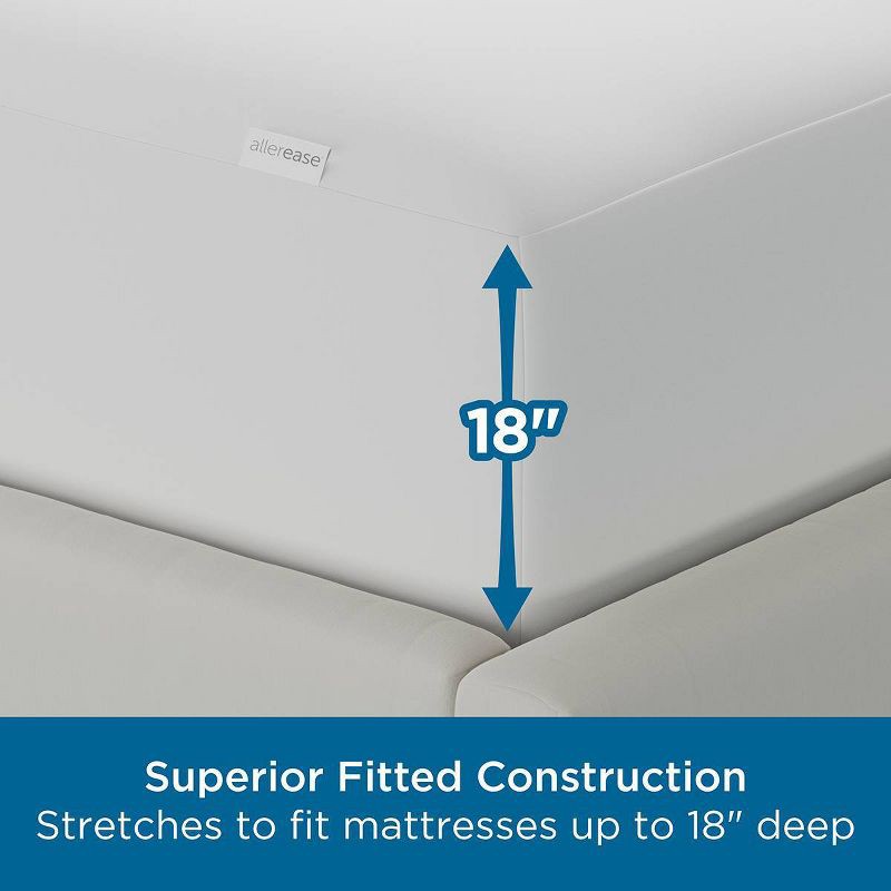 slide 8 of 8, Allerease Full Perfect Protection Cool Touch Waterproof Machine Washable Fitted Mattress Protector, 1 ct