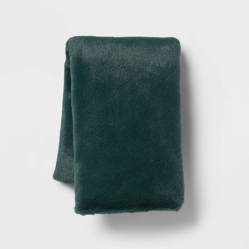 slide 1 of 4, Plush Body Pillow Cover Dark Green - Room Essentials, 1 ct