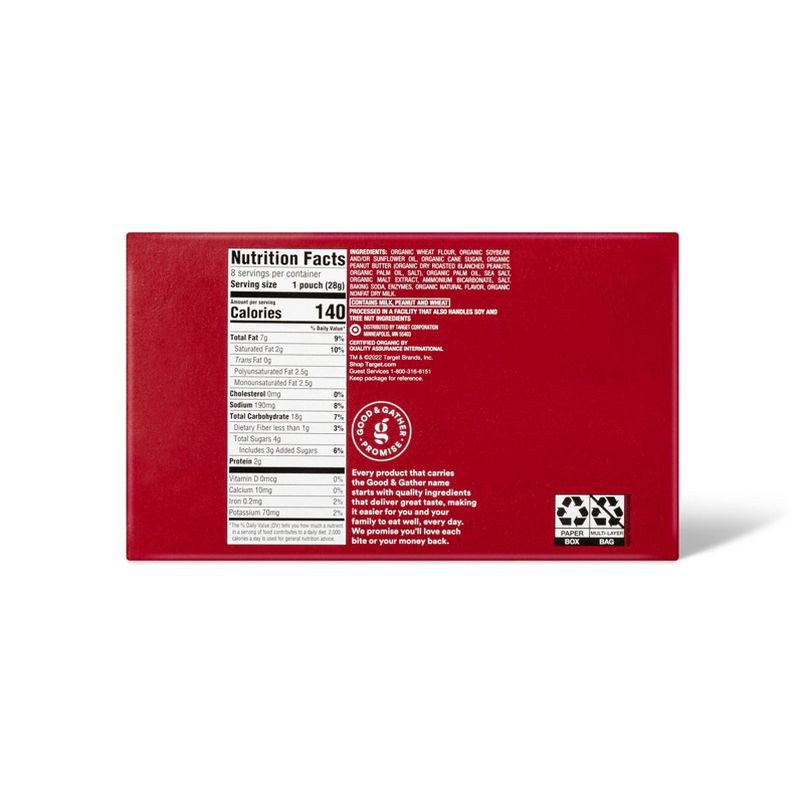 slide 2 of 5, Organic Mini Peanut Butter Sandwich Crackers - 8oz/8ct - Good & Gather™, 8 ct; 8 oz