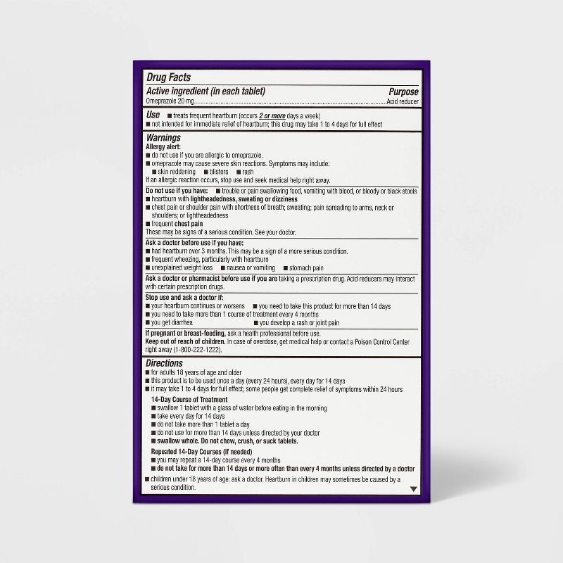 slide 3 of 6, Omeprazole Tablets - Mint - 42ct - up&up™, 42 ct